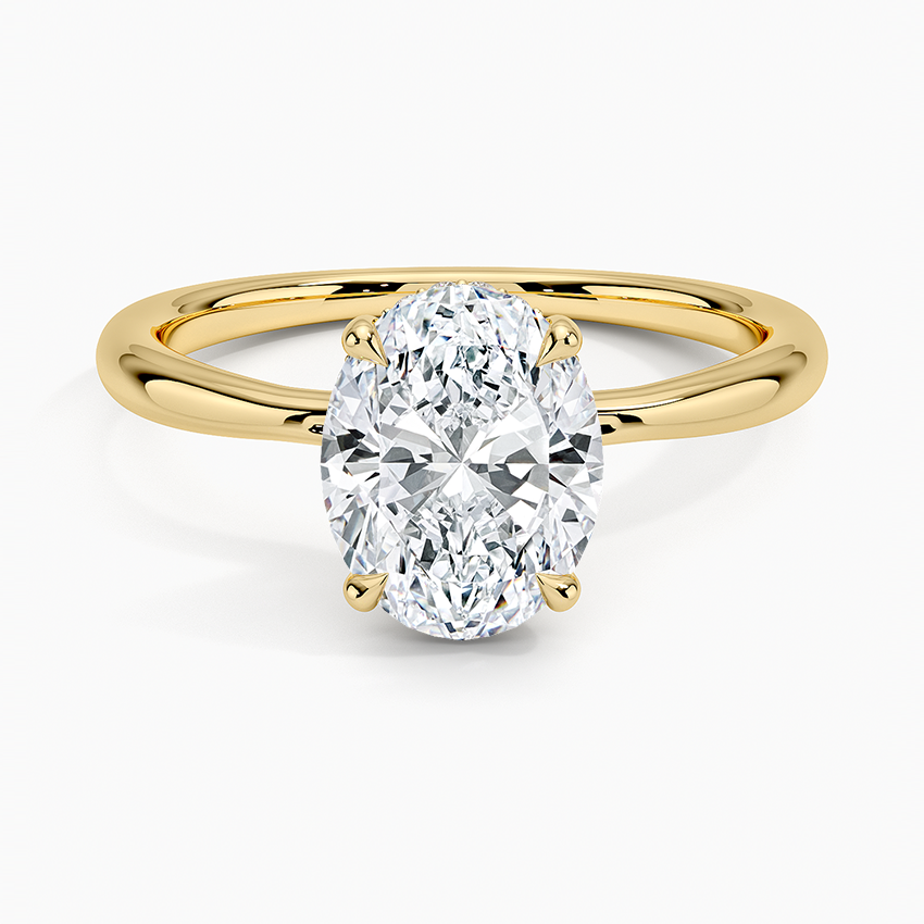 Freesia Hidden Halo Diamond Ring in 18K Yellow Gold